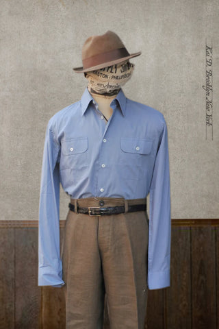 Writer's Shirt -Navy - Smoke Blue - L, XL