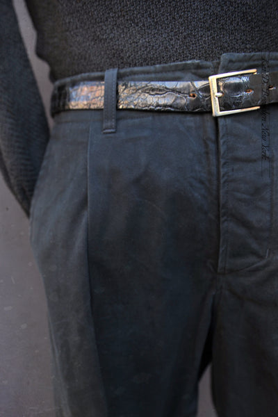 Bobby Wide Cut Pleated Trousers - Black - XS, S