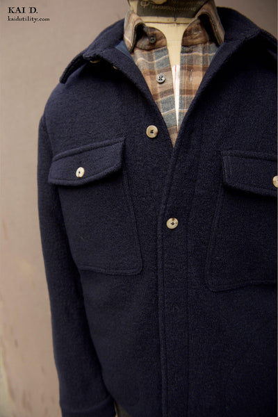 Parisian Two Pocket Overshirt - Boiled Wool - M