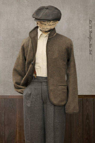 Boiled Wool Explorer Jacket - Khaki - L, XL