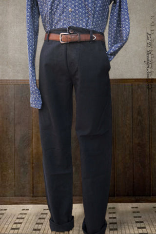Bologna Slim Cut Trousers - Blue Black - 30