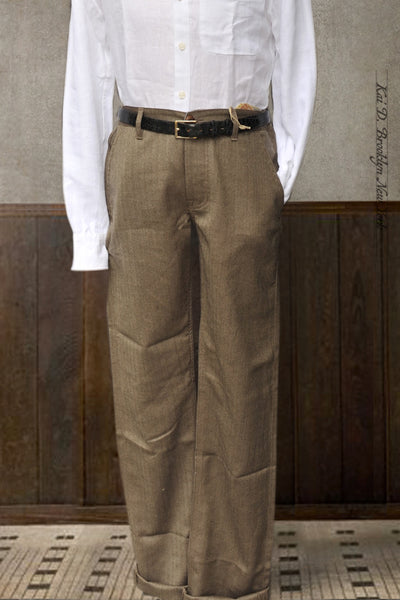 Bologna Slim Cut Trousers - Taupe - 30, 32