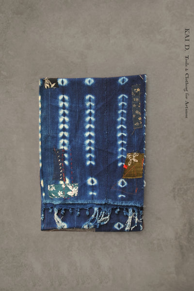 African Indigo Boro Scarf G - Dark Indigo
