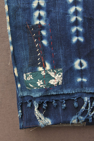 African Indigo Boro Scarf G - Dark Indigo