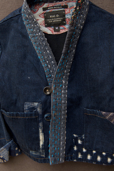 Children's Kimono Jacket - Boro Indigo - M