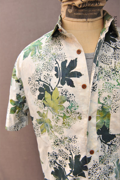 Botanical Print Cotton Cassady shirt  - M, L