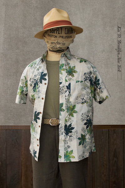 Botanical Print Cotton Cassady shirt  - M (NO RETURN)
