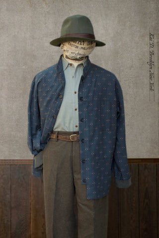 O'Hara Shirt - Bottle Green Sashiko Cotton - XL