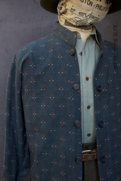 O'Hara Shirt - Bottle Green Sashiko Cotton - XL