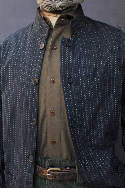 O'Hara Shirt - Teal Green Sashiko Cotton 2 - M, L