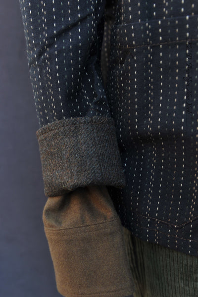 O'Hara Shirt - Teal Green Sashiko Cotton 2 - M, L