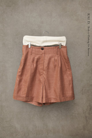 Amelia high waisted shorts - Berry -  L