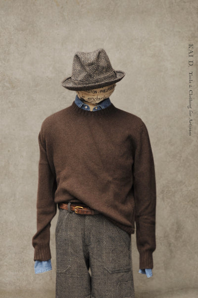 Mongolian Yak Wool Sweater - Walnut Brown - S, M, XL