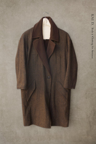 Anne Reversible Wool Coat - Tweed Brown/Brown - XS