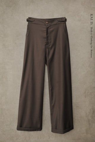 Atelier Wide pants - Tropical Wool - DEEP BROWN - S, M, L
