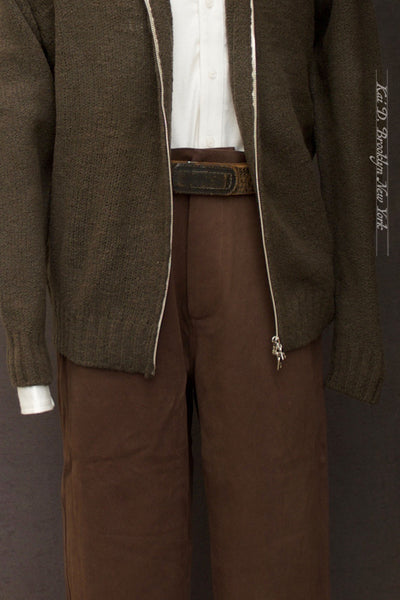 Balloon Trousers - Heavy Cotton Drill - Brown - 46, 48, 50 (NO RETURN)