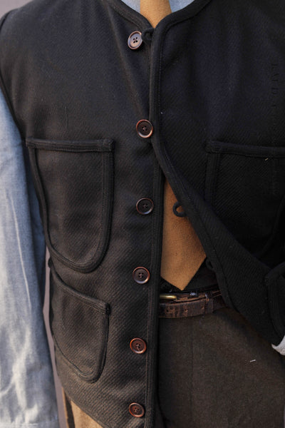 Cruiser Vest - Deep Brown Wool - L