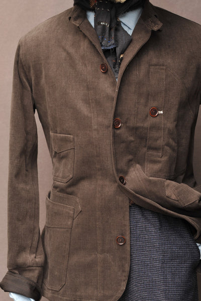 Degas Work Jacket - Italian Moleskin - Bark Brown - L