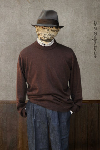 Eske Crew Neck Sweater - Chocolate - M, L