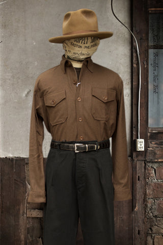 CPO Double Pocket Shirt - Brown Flannel  - S, M, L (Relaxed Cut)