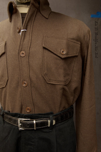 CPO Double Pocket Shirt - Brown Flannel  - S, M, L (Relaxed Cut)