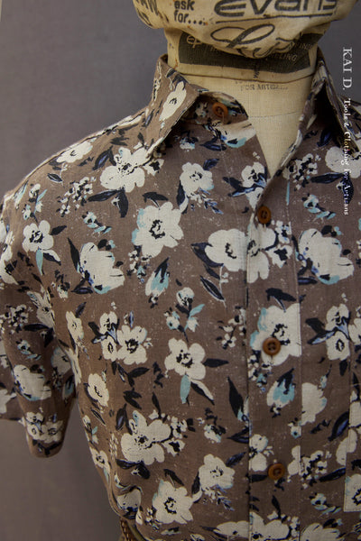 Short Sleeve Cassady Shirt - Linen Floral - S, M