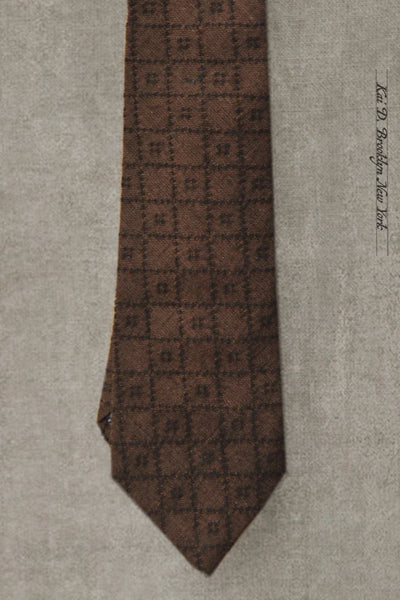 Jacquard Cotton Geo Tie - Dark Brown