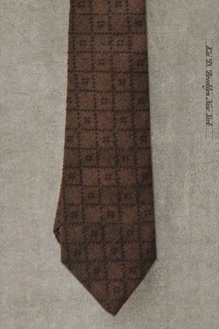 Jacquard Cotton Geo Tie - Dark Brown