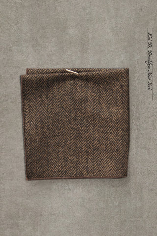 Tweed Pocket Square - Brown Tweed