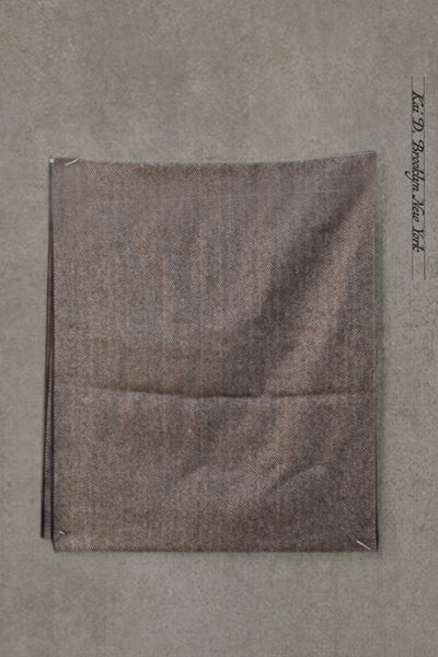 Pure Cashmere Wool Scarf - Brown Herringbone