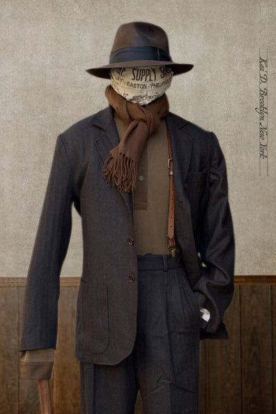 Shoemaker Jacket - Brown Wool Herringbone  - L