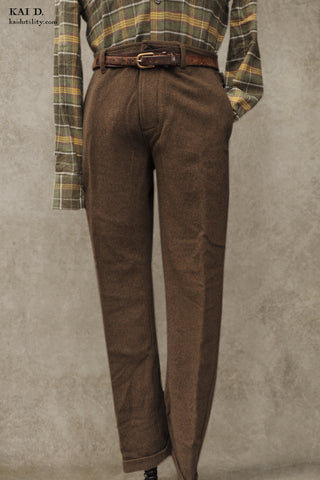 Finn Trousers - Brown Herringbone - S, M, L, XL