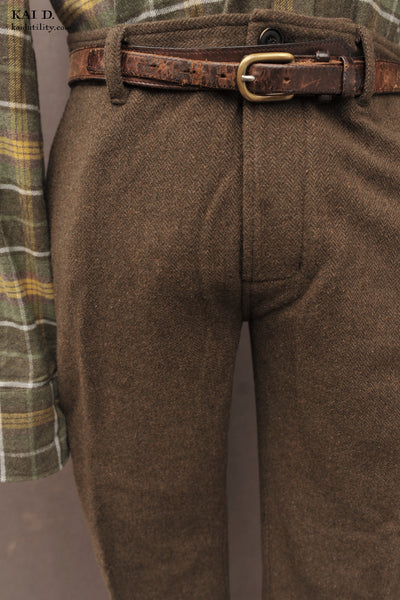 Finn Trousers - Brown Herringbone - S (31)