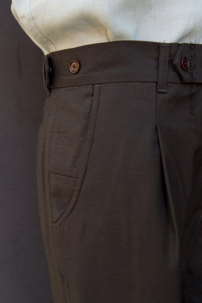 Wide Leg Matisse Pants - Tropical Herringbone Wool - 30, 32, 34