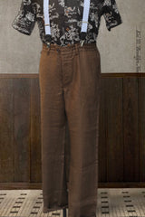 Kai D Utility — Lukas Pants - Japanese Brown Linen - 30, 32, 34