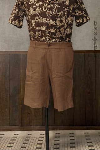 Martin Shorts - Japanese Brown Linen - 30, 32, 34, 36