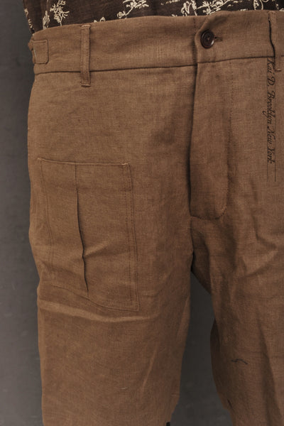 Martin Shorts - Japanese Brown Linen - 30, 32, 34, 36