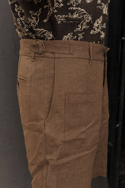 Martin Shorts - Japanese Brown Linen - 30, 32, 34, 36