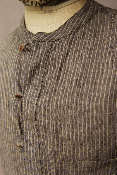 Okada Pop Over Shirt - Taupe Stripe  - L, XL