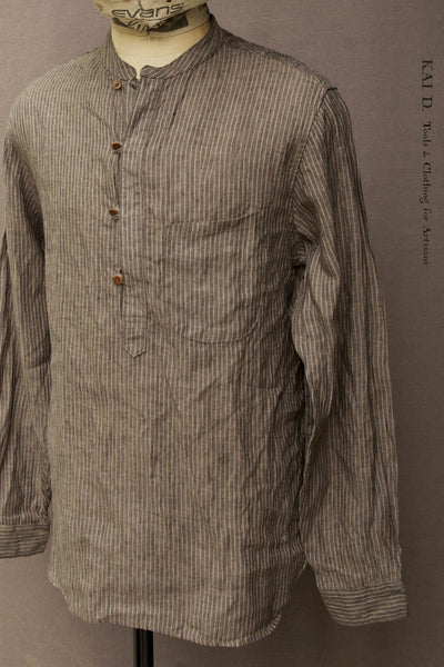 Okada Pop Over Shirt - Taupe Stripe  - L, XL
