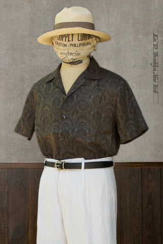 Slater Shirt - Brown Paisley Tapestry - S, M, L, XL, XXL