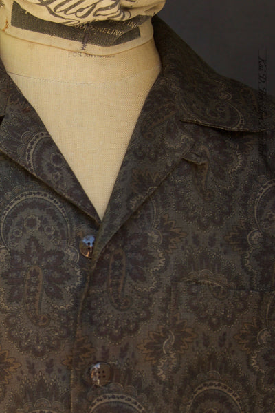 Slater Shirt - Brown Paisley Tapestry - S, M, L, XL, XXL