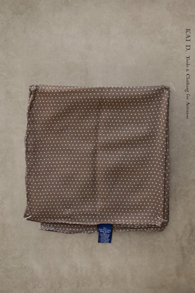Silk Cashmere Pocket Square - Light Brown Polka Dots
