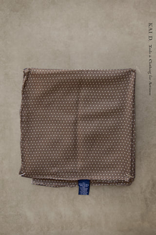 Silk Cashmere Pocket Square - Light Brown Polka Dots