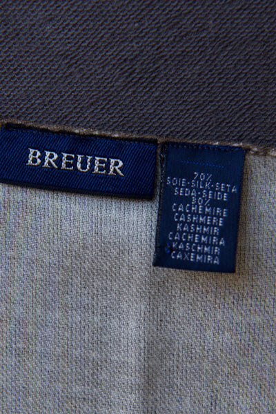 Silk Cashmere Pocket Square - Light Brown Polka Dots