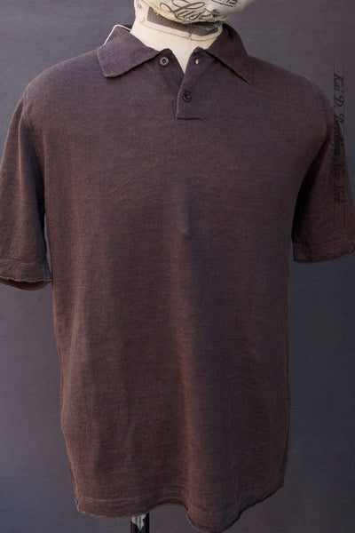 Fine Gauge Linen Polo - Dark Brown - XL (NO RETURN)