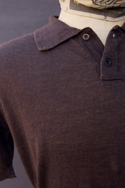 Fine Gauge Linen Polo - Dark Brown - XL (NO RETURN)