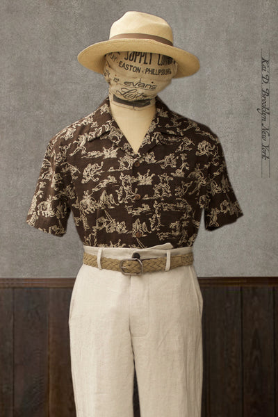 Short Sleeve Slater Shirt - Brown Rabbit -  L, XL