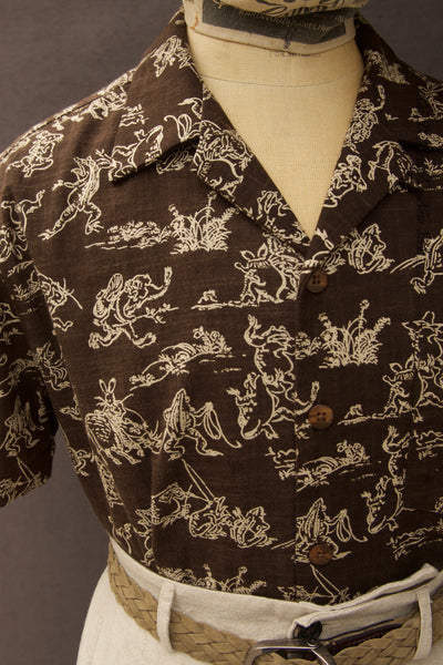 Short Sleeve Slater Shirt - Brown Rabbit -  L, XL