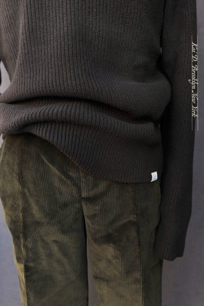 Ribbed Raglan Sweater - Merino Cashmere - Deep Chocolate - M, L, XL